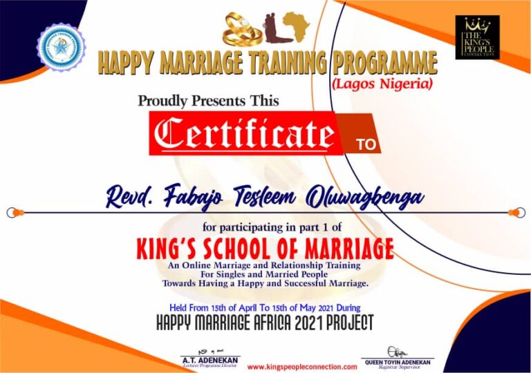 Happy Marriage Africa Certificate (11)