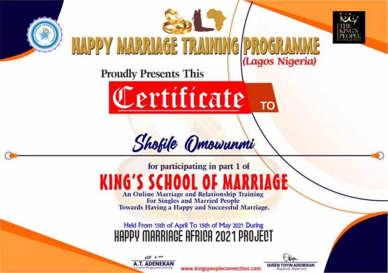 Happy Marriage Africa Certificate (12)