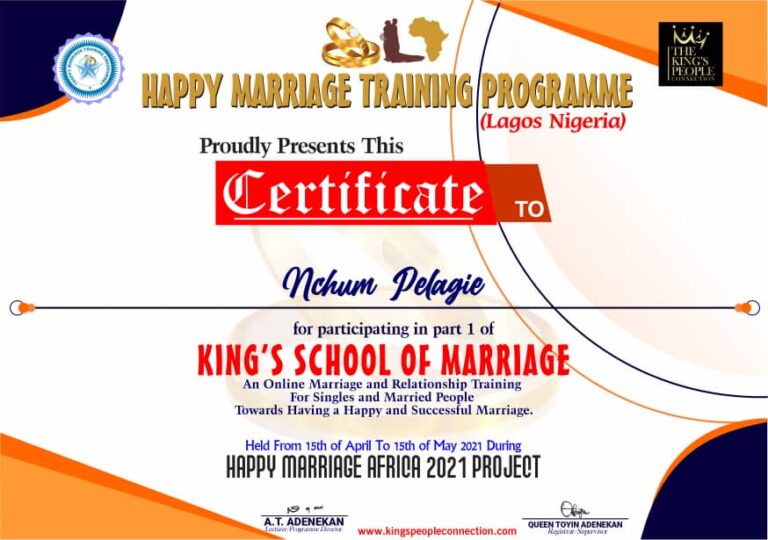 Happy Marriage Africa Certificate (21)