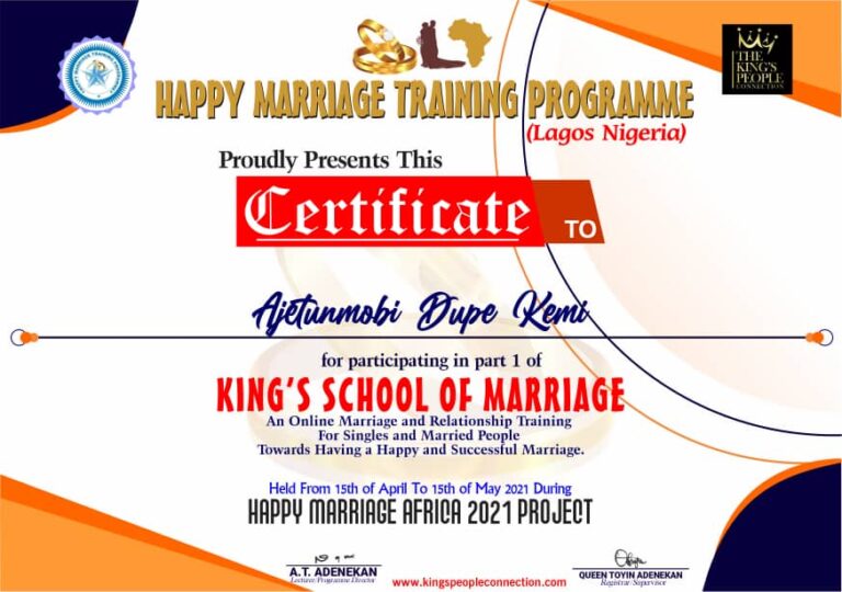 Happy Marriage Africa Certificate (27)