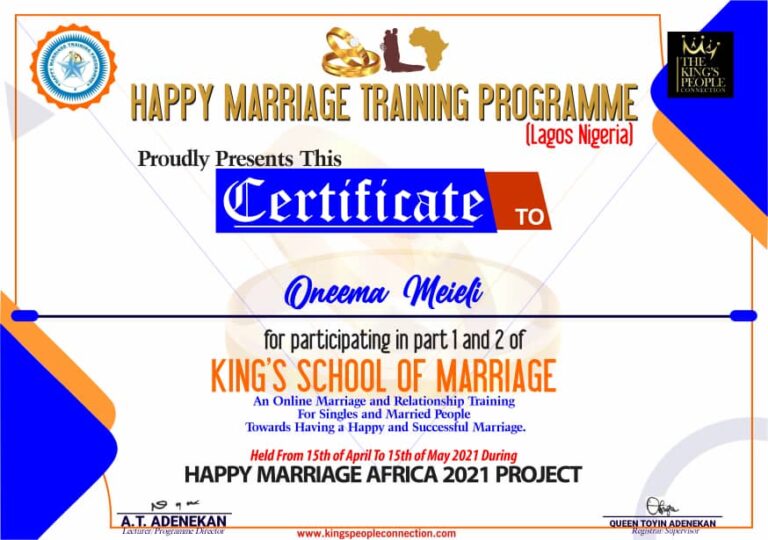 Happy Marriage Africa Certificate (30)