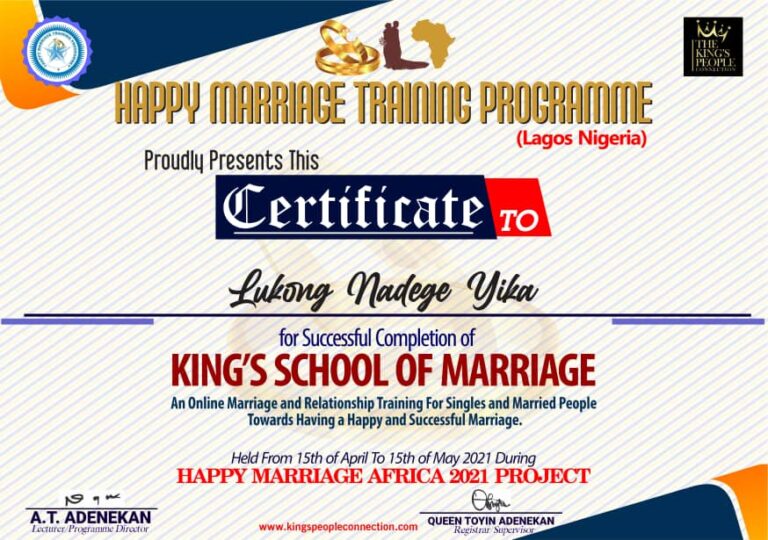 Happy Marriage Africa Certificate (39)