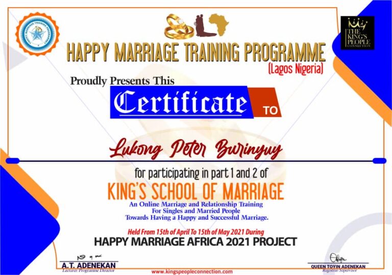 Happy Marriage Africa Certificate (40)