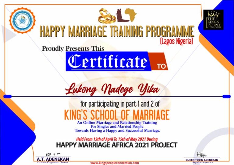 Happy Marriage Africa Certificate (41)