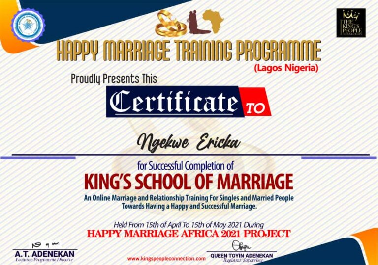 Happy Marriage Africa Certificate (43)