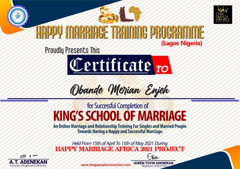 Happy Marriage Africa Certificate (48)